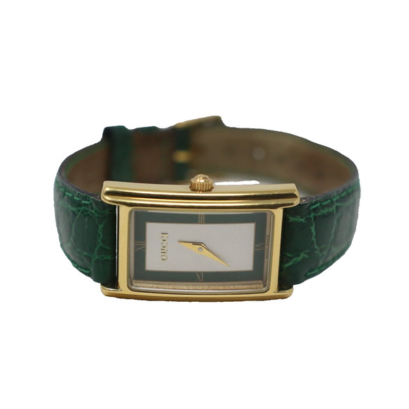 Gucci 2600L Quartz Analog Green Leather Women's Watch Swiss Made GG-A0228P-C025 - Picture 8 of 10